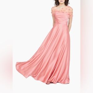 Theia “Luella” Shawl Draped Gown